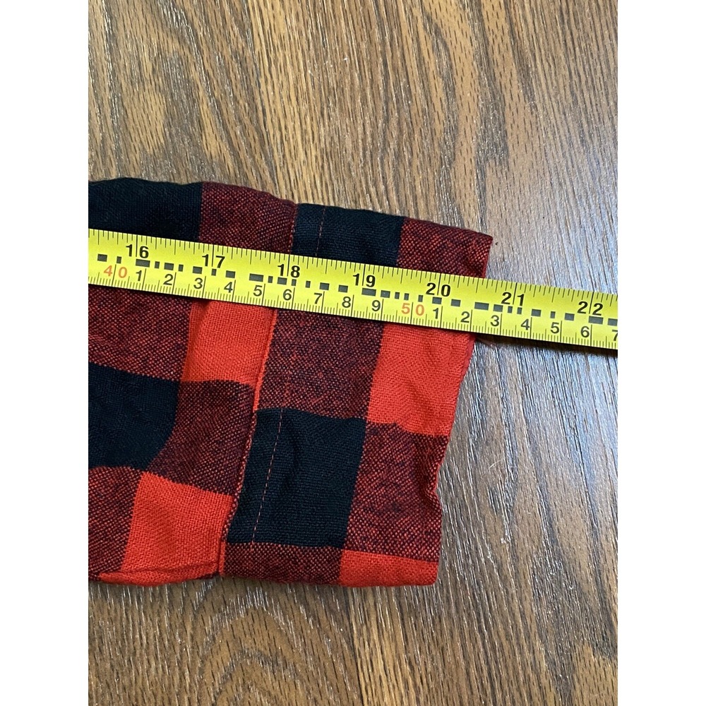 VTG‎ Sears Red Black Buffalo Plaid Flannel Lumberjack Shirt Button Up SZ 2XL - Picture 8 of 9